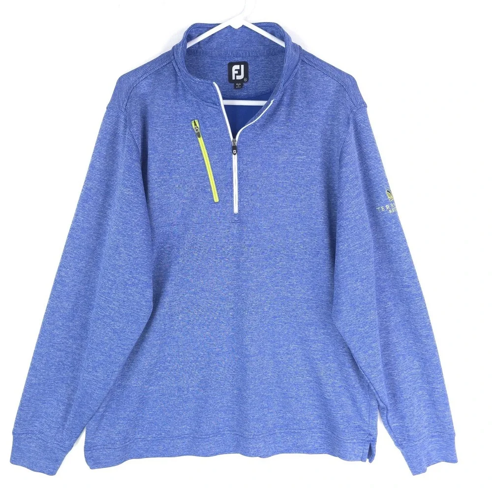 FootJoy Jacket Mens XL Blue Golf 1/4 Zip Performance Pullover Terranea Resort